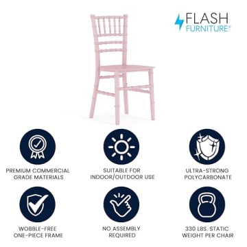 Elegant Pink Chiavari Chair for Children - Flash Furniture