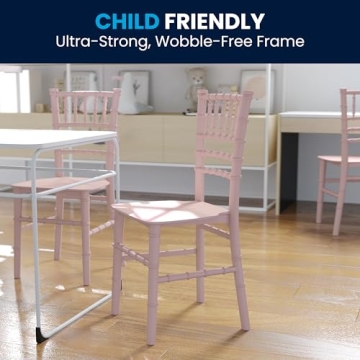 Elegant Pink Chiavari Chair for Children - Flash Furniture