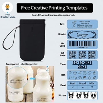 D11 Inkless Portable Bluetooth Label Maker - Mini Label Printer