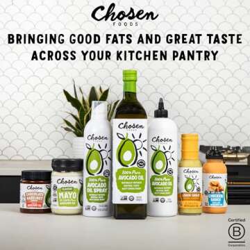 Chosen Foods 100% Pure Avocado Oil, Keto and Paleo Diet Friendly, Kosher Oil for Baking, High-Heat Cooking, Frying, Homemade Sauces, Dressings and Marinades (16.9 fl oz)
