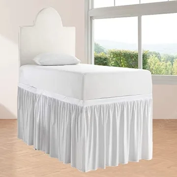Impeccable Bedding Dorm Room Bed Skirt - Ruffled Extra Long Twin-XL Bed Skirt