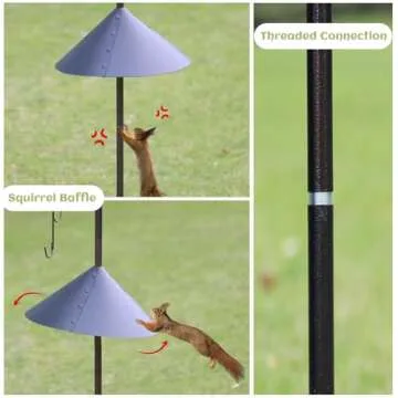 Deluxe Bird Feeding Station Kit Bird Feeder Pole Hanging Kit Multi Bird Feeders with Squirrel Baffle and Metal Suet Feeder Bird Bath Mesh Tray for Attracting Wild Birds and Planter Hanger