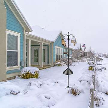 Deluxe Bird Feeding Station Kit Bird Feeder Pole Hanging Kit Multi Bird Feeders with Squirrel Baffle and Metal Suet Feeder Bird Bath Mesh Tray for Attracting Wild Birds and Planter Hanger