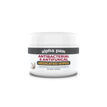 Smiling Paws Pets - Antibacterial & Antifungal Wipes for Dogs & Cats with Chlorhexidine & Ketoconazo...