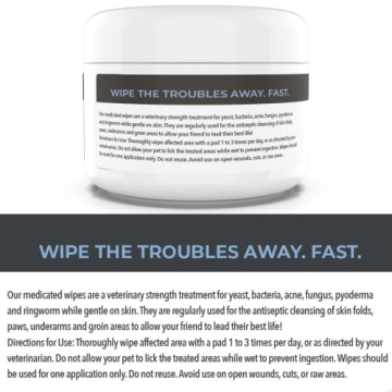 Antibacterial & Antifungal Wipes for Dogs and Cats