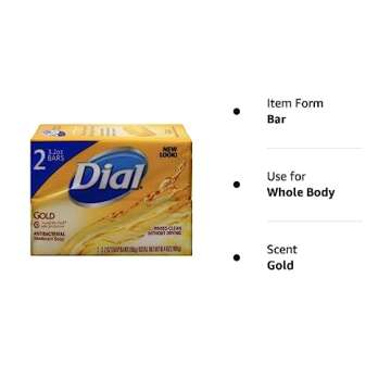 Dial Gold Antibacterial Deodorant Soap, 2 Pack, Total Net Wt 6.4 oz
