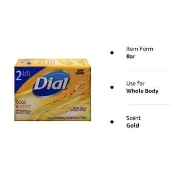 Dial Gold Antibacterial Deodorant Soap, 2 Pack, Total Net Wt 6.4 oz