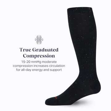 Comrad Recycled Cotton Knee High Socks - 15-20mmHg Graduated Compression Socks - Soft & Breathable Support Socks, Unisex