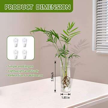 Vumdua 4 Pack Glass Planters, Clear, 5.9 in H x 1.85 in D, Suitable for Most Water Plants, Perfect f...
