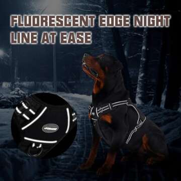 AUROTH Tactical Dog Harness for Large Dogs - Adjustable & Reflective
