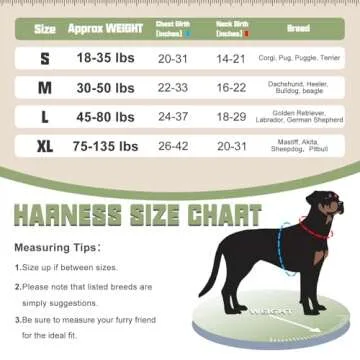 AUROTH Tactical Dog Harness for Large Dogs - Adjustable & Reflective