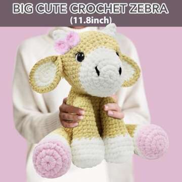 CODGP Crochet Kit for Beginners - 11.8in Crochet Animal Cow Starter Kit