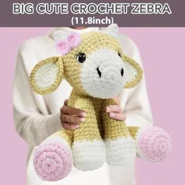 CODGP Crochet Kit for Beginners - 11.8in Crochet Animal Cow Starter Kit