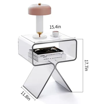 Modern Clear Acrylic Nightstand Side Table Home Decor