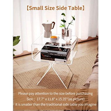 Modern Clear Acrylic Nightstand Side Table Home Decor