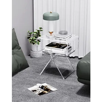 Modern Clear Acrylic Nightstand Side Table Home Decor