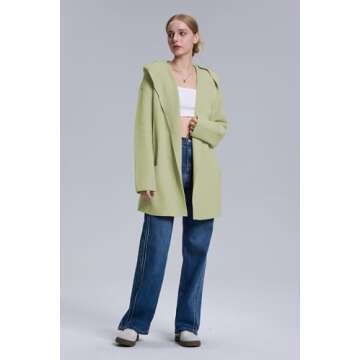 Cakulo Womens Long Hooded Cardigan - Cozy Fall Fashion