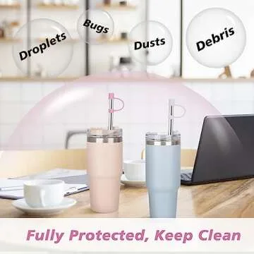 Straw Cover Cap for Stanley Cup 10MM Adventure Quencher 40oz, Reusable Silicone Stopper Topper Tips for Stanley Tumbler Accessories, Fits 0.4 inch Drinking Straws, 9 pcs