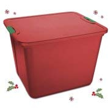 Mainstay 20 Gallon Latch Red Tote Plastic Storage Container, Set of 8