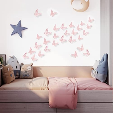 SAOROPEB 72Pc 3D Butterfly Wall Decals for Kids Decor