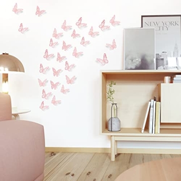 SAOROPEB 72Pc 3D Butterfly Wall Decals for Kids Decor