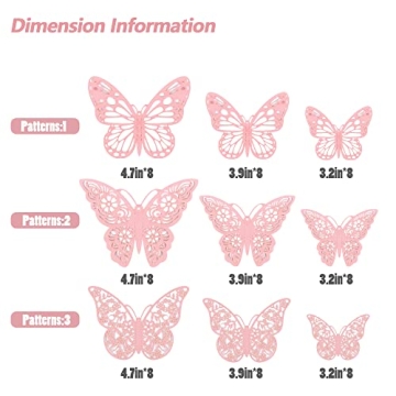 SAOROPEB 72Pc 3D Butterfly Wall Decals for Kids Decor