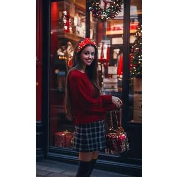 GLBCC Christmas Red Knot Hairband - Elegant Holiday Accessory