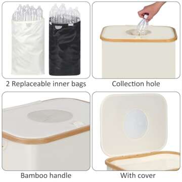 iEGrow 29 Gallon Recycling Bin for Kitchen, Indoor Home Recycle Bins with Lid, 110L Large Recycling ...