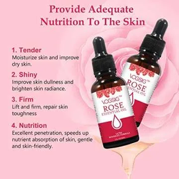 VOGSIG Rose Essential Oil 30ml - Aromatherapy, Skin Moisturizing, Anti-Aging, Reduce Pigmentation, Quickly Absorbed