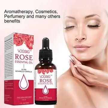 VOGSIG Rose Essential Oil 30ml - Aromatherapy, Skin Moisturizing, Anti-Aging, Reduce Pigmentation, Quickly Absorbed
