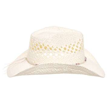 MG Womens Straw Outback Toyo Cowboy Hat - Natural
