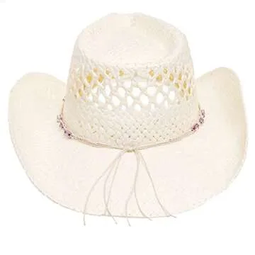 MG Womens Straw Outback Toyo Cowboy Hat - Natural