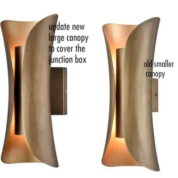 CLAXY Modern Wall Sconce 2-Light Brushed Brass Wall Lamp Bath Wall Mounted Lamps-Updated Canopy