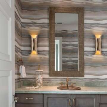 CLAXY Modern Wall Sconce 2-Light Brushed Brass Wall Lamp Bath Wall Mounted Lamps-Updated Canopy