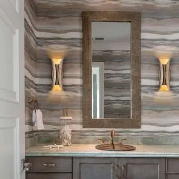 CLAXY Modern Wall Sconce 2-Light Brushed Brass Wall Lamp Bath Wall Mounted Lamps-Updated Canopy