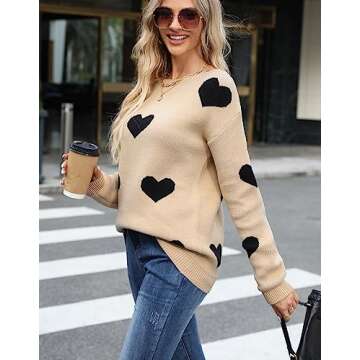 Cute Heart Sweater for Women - Cozy & Stylish Pullover