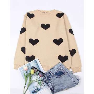 Cute Heart Sweater for Women - Cozy & Stylish Pullover