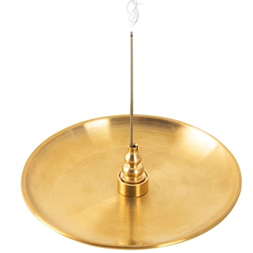 3 in 1 Incense Burner - 5.5 Inch Brass Incense Holder for Incense Sticks/Coil Incense/Incense Cones ...