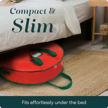 Durable Christmas Wreath Storage Bag with Zipper and Handles