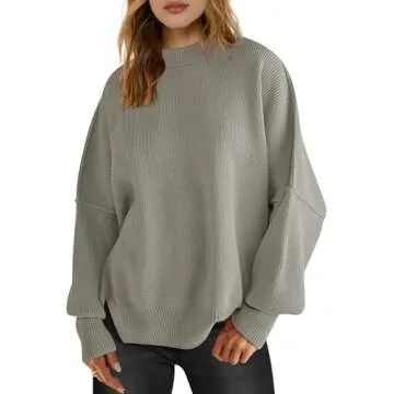 Stylish LOGENE Women's Oversized Crewneck Batwing Pullover Sweater 2024