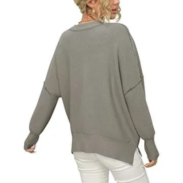 Oversized Crewneck Pullover Sweater for Women – LOGENE