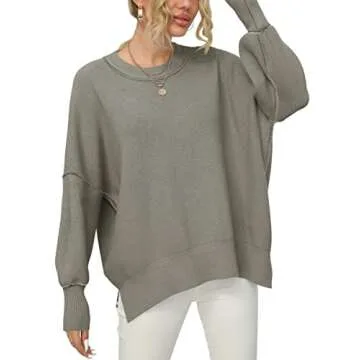 Oversized Crewneck Pullover Sweater for Women – LOGENE