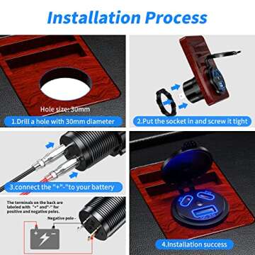 Kewig 12V USB Outlet Car Charge, 108W Super Fast Dual PD3.0 & QC3.0 3-Port Multiple USB Port for Car...
