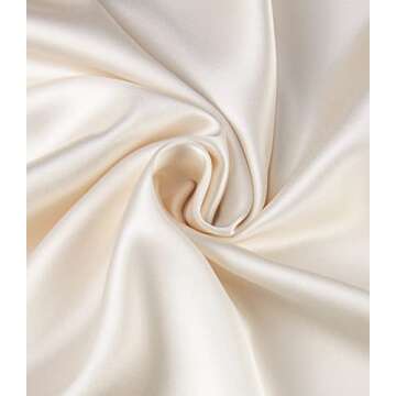 Women's Satin High Waist Hidden Elasticized Waistband FlaBeige Casual A Line Midi Skirt