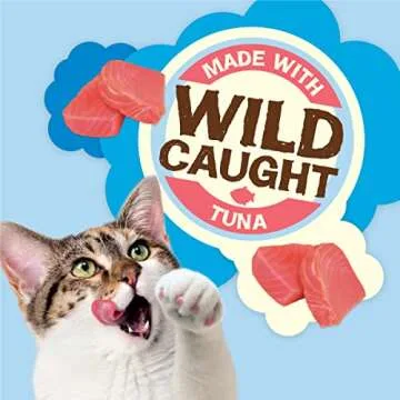 Purina Friskies Natural Cat Treats, Party Mix Natural Yums With Wild Caught Tuna and added vitamins, minerals and nutrients - 20 oz. Canister
