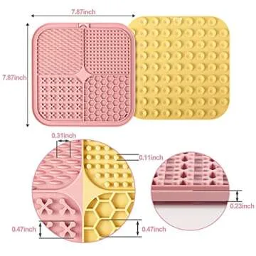 LUKITO Lick Mat for Dogs & Cats 2 Pack with Suction Cups, Dog Lick Mat for Anxiety Relief, Dog Toys to Keep Them Busy, Peanut Butter Lick Pads for Boredom Reducer, Perfect for Bathing Grooming