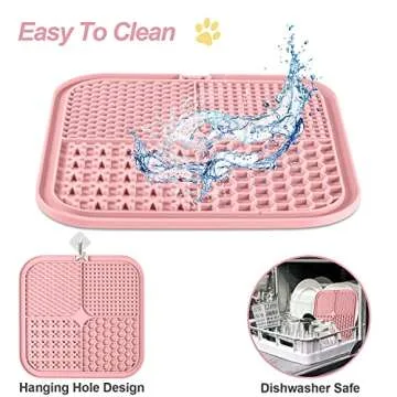 LUKITO Lick Mat for Dogs & Cats 2 Pack with Suction Cups, Dog Lick Mat for Anxiety Relief, Dog Toys to Keep Them Busy, Peanut Butter Lick Pads for Boredom Reducer, Perfect for Bathing Grooming