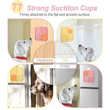 LUKITO Lick Mat for Dogs & Cats 2 Pack with Suction Cups, Dog Lick Mat for Anxiety Relief, Dog Toys to Keep Them Busy, Peanut Butter Lick Pads for Boredom Reducer, Perfect for Bathing Grooming