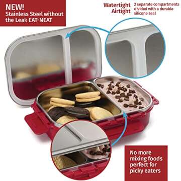 Signoraware Stainless Steel Bento Box -Adult Lunch Box For Men, Women, Kids- Bento Lunch Box Leak Pr...