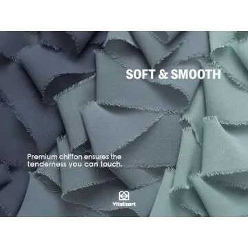 Vitalizart Dusty Blue Handmade Chiffon Silk Ribbon Fringe 1.5" x 21 Yd Frayed Edges Ribbons for Wedding Invitations Bridal Bouquets Gifts Wrapping Crafts Holiday Party Decorations